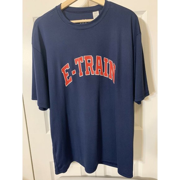 A4.com E‎ Train T Shirt Mens Blue Sz XL BASEBALL No 75 - Picture 1 of 5